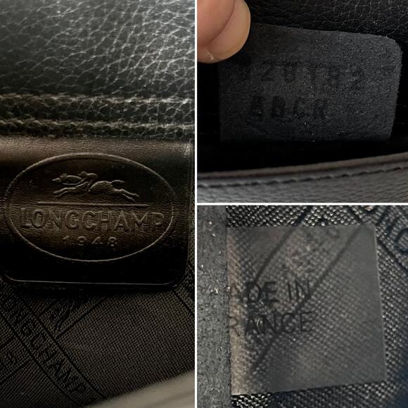 Longchamp Le Foulonné Vintage Y2K Black Leather Convertible Crossbody Bag - Picture 2 of 11